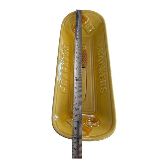 VTG Los Angeles Potteries Yellow Cracker Serving Dish #49 MCM Bread Tray 1969 - Picture 7 of 9